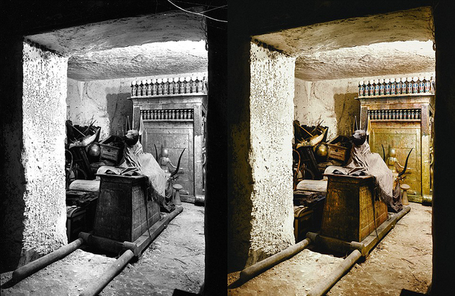 埃及少年法老圖坦卡蒙墓室彩照首次曝光