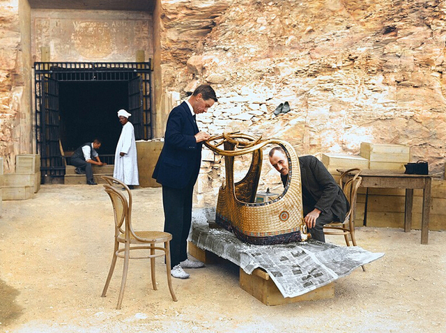 埃及少年法老圖坦卡蒙墓室彩照首次曝光