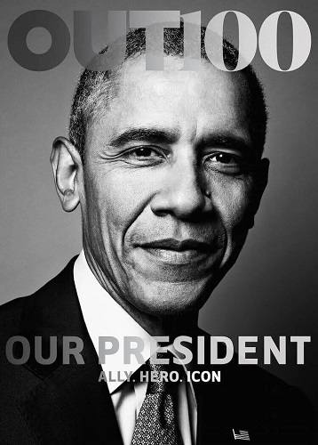 美总统奥巴马为同性恋杂志《Out》拍摄封面