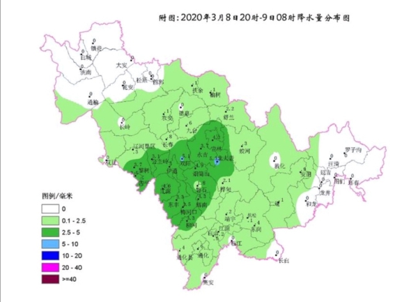 預計3月9日白天到夜間 吉林省多地有雨夾雪或小雪