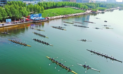 【中原名景-圖片】鄭州·龍子湖賽艇挑戰賽開賽