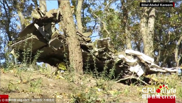 俄被击落战机残骸画面首度公布 机身完全解体