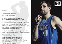 催泪！NBA巨星诺维茨基退役后发亲笔信感谢球迷