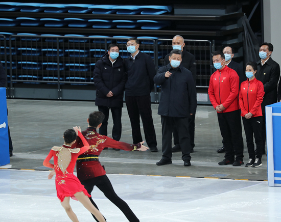 Pangulong Tsino, inalam ang estado ng paghahanda para sa Beijing 2022 Olympic and Paralympic Winter Games_fororder_20210119Xi3550