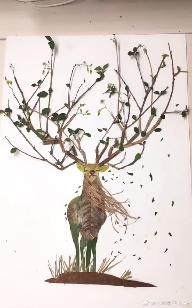 图片默认标题_fororder_手工树叶画作品9