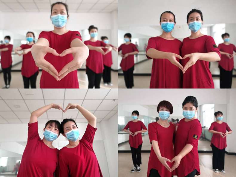 鞍山市傳染病醫院組織“戰地紅玫瑰 堅信愛會贏”手語舞活動