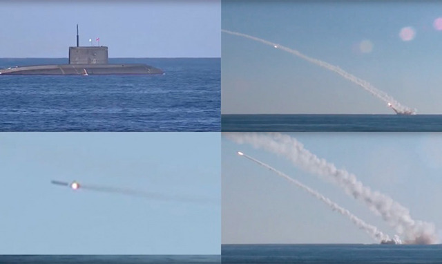 俄首次从基洛级潜艇上发射巡航导弹打击IS