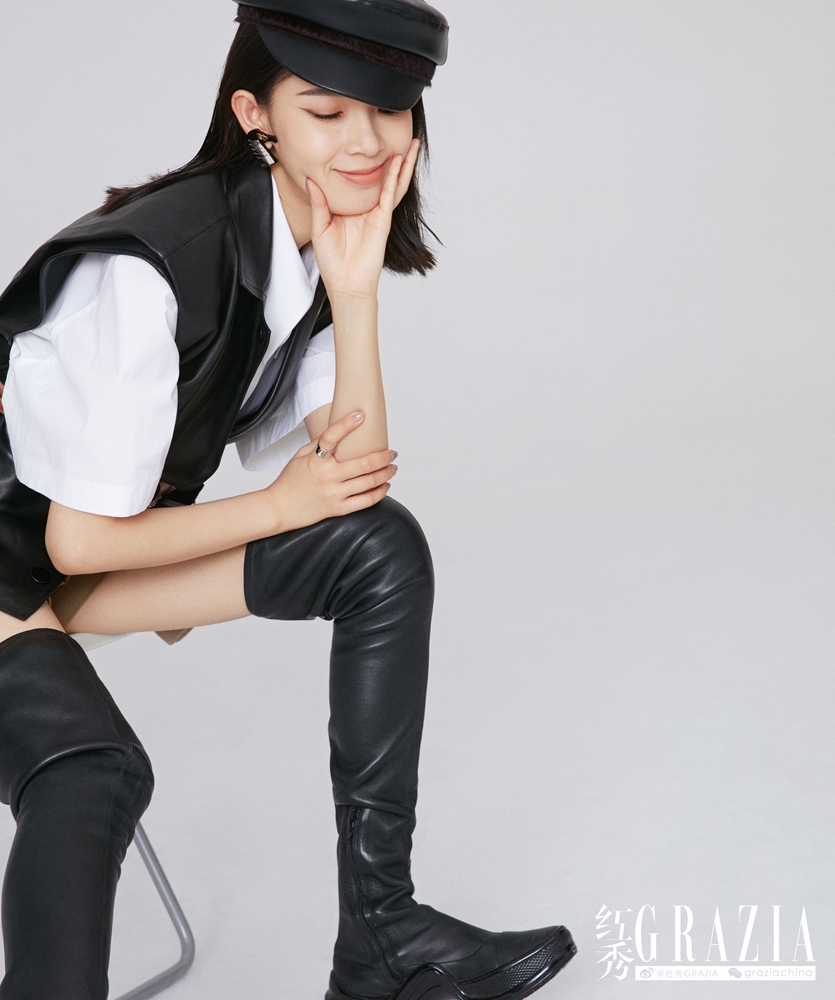 陈瑶玩转混搭风 百变少女"酷"爱有加