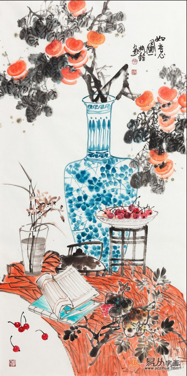 事事如意：花鸟画家郭执铨柿子画赏析