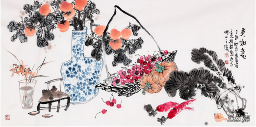 事事如意：花鸟画家郭执铨柿子画赏析