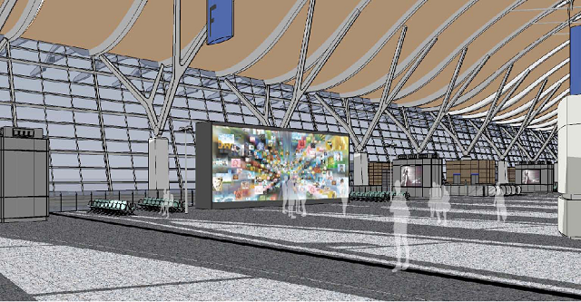 “硬核”科技 上海浦东机场再添一台多功能智慧大屏