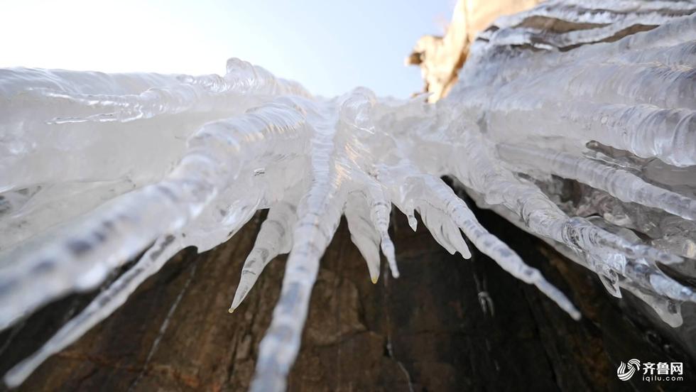 大寒時節 泰山最大冰瀑群展現最美風姿