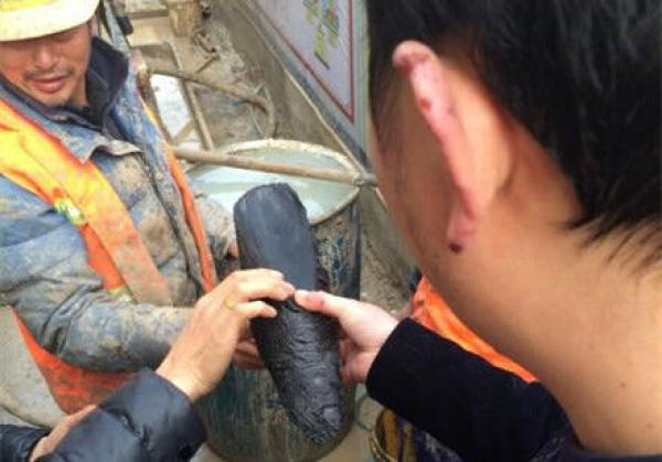 武漢地鐵施工現場疑挖出天價烏木 已被警方帶走