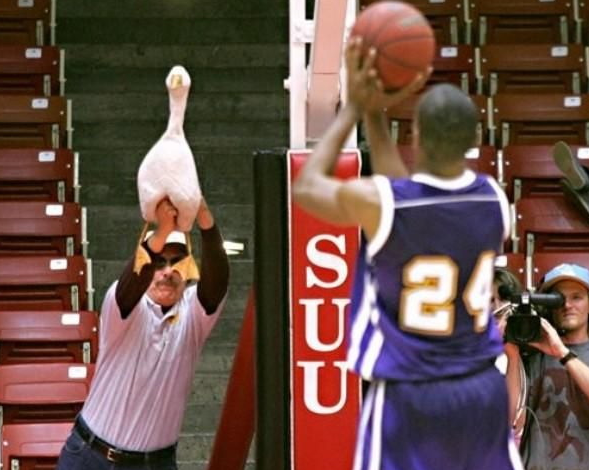 奇葩招数干扰罚球：性感女郎色诱 凤姐憨豆登场