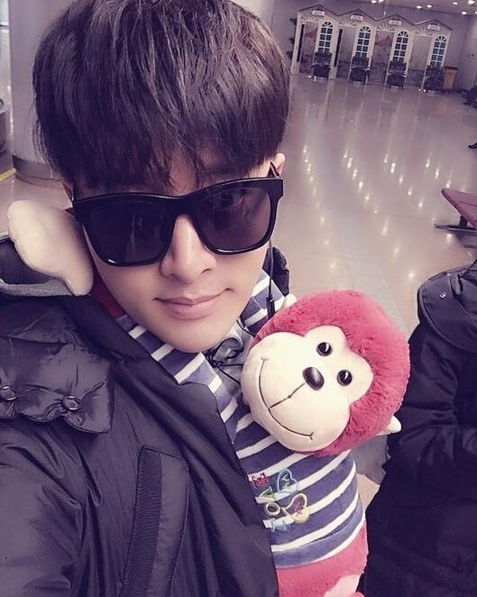 贾乃亮怀抱玩偶猴自拍 笑称想甜馨就用她