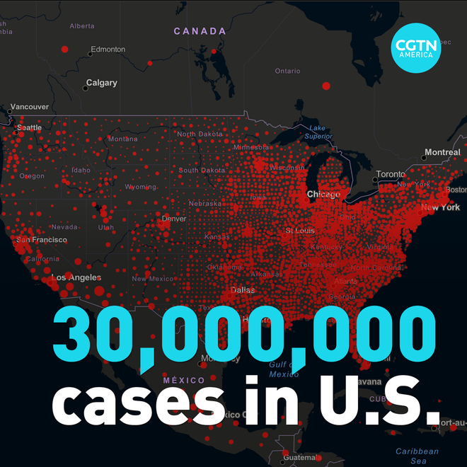 Mahigit 30 milyon, kabuuang bilang ng mga kumpirmadong kaso ng COVID-19 sa Amerika—Johns Hopkins University_fororder_20210325US