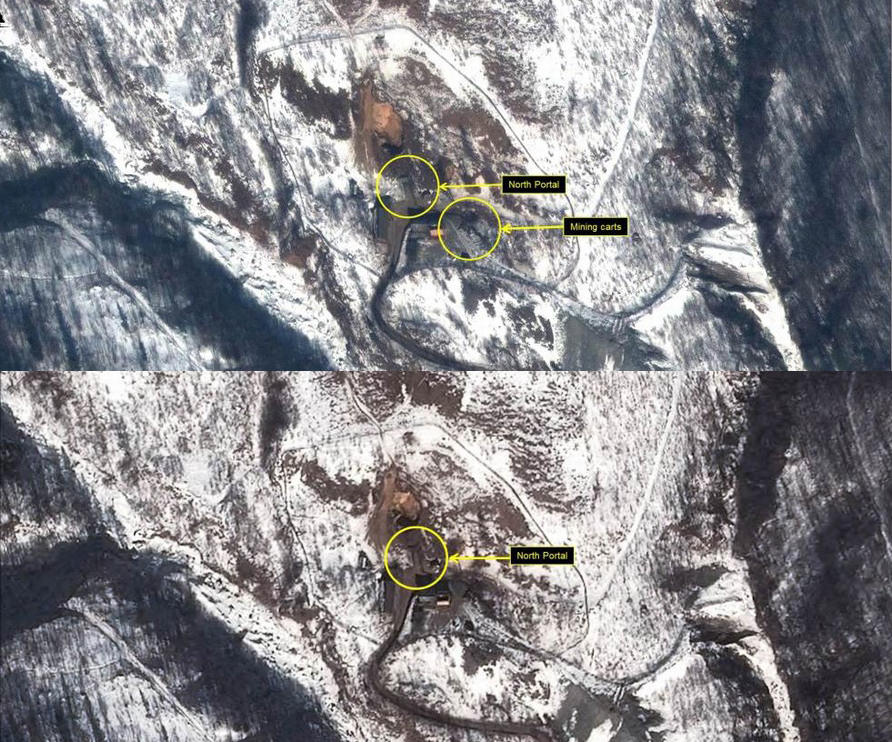 朝鲜核试验前后卫星对比照曝光