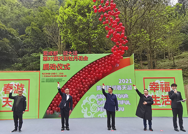 2021年是"大运年",为配合"爱成都·迎大运"主题,本次天彭牡丹花会开幕