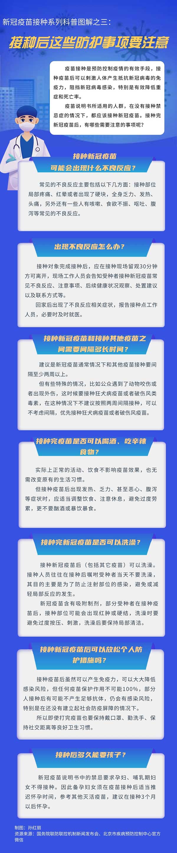 新冠疫苗接种系列科普图解之三：接种后这些防护事项要注意