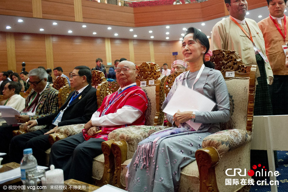 当地时间2016年1月12日,缅甸内比都,联邦和平会议开幕.