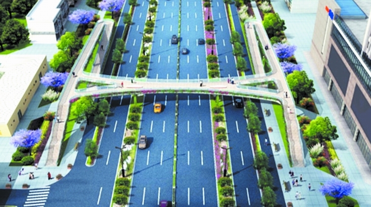 金粮路跨线桥通车羊西线全线敞跑