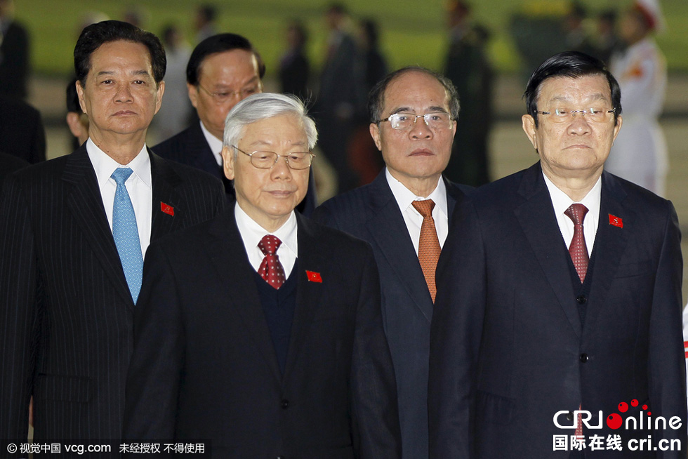 越共十二大即将开幕领导人出席仪式纪念胡志明高清组图