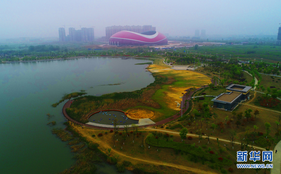 正文點擊圖片進入下一頁上一頁無人機航拍的淮南市山南新區中央公園