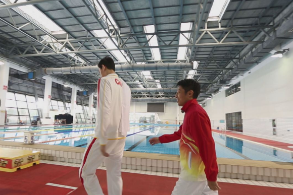 孙杨将撒贝宁扔进泳池 两人上演最萌身高差 孙杨将撒贝宁扔进泳池 两人上演最萌身高差