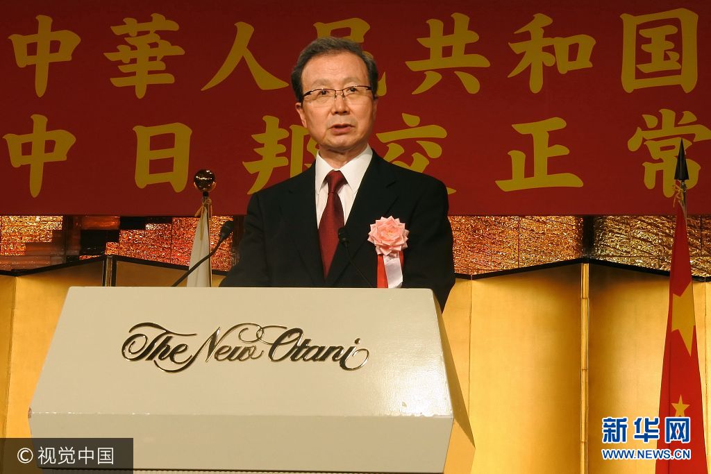 日本首相安倍出席中国驻日本大使馆国庆招待会