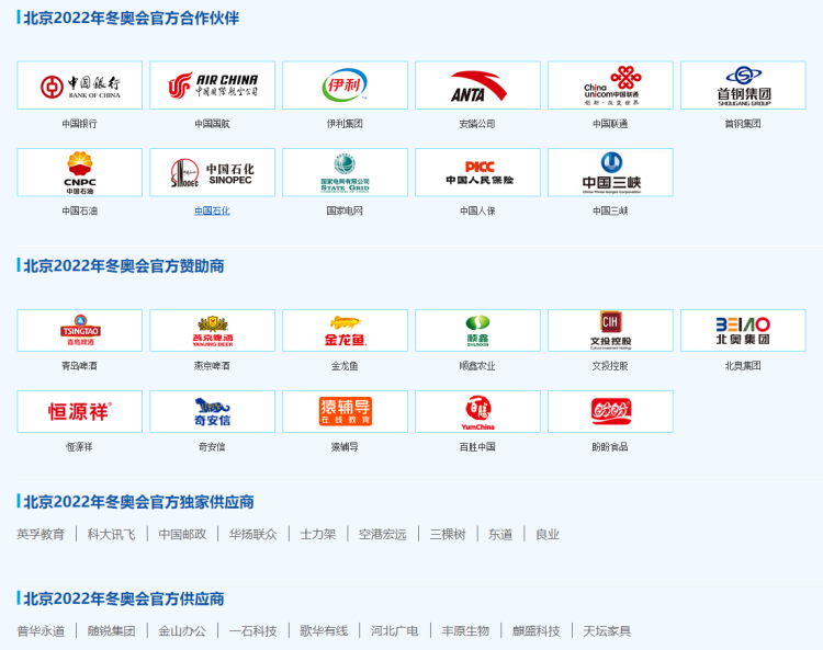 北京冬奥组委已签约40家赞助企业