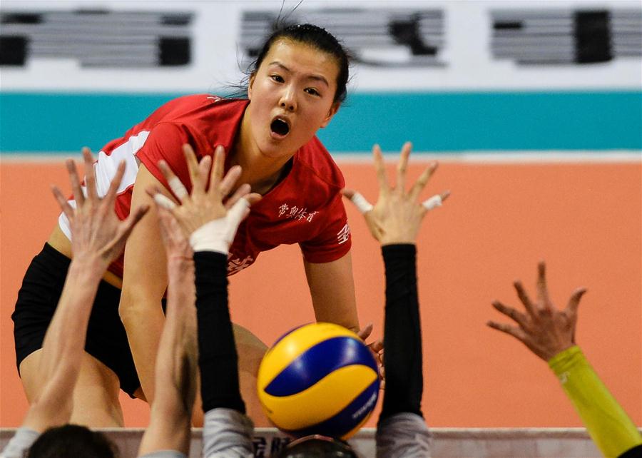 女排联赛总决赛第四回合：江苏胜天津