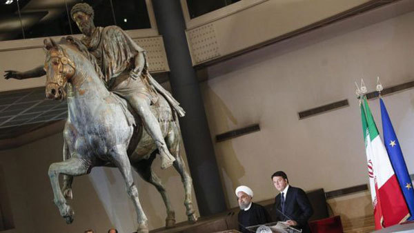 伊朗總統魯哈尼訪意大利 當局遮蓋裸體雕塑避免尷尬