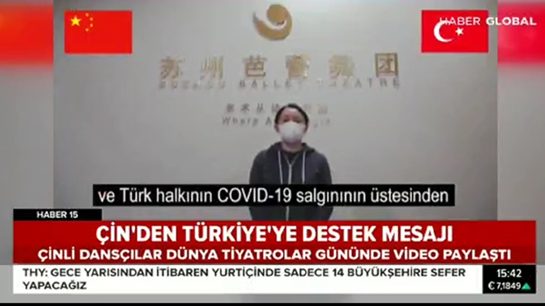 Suzhou Bale Topluluğu'ndan Türkiye'ye destek videosu: Sanatın ışığı salgını durduracak