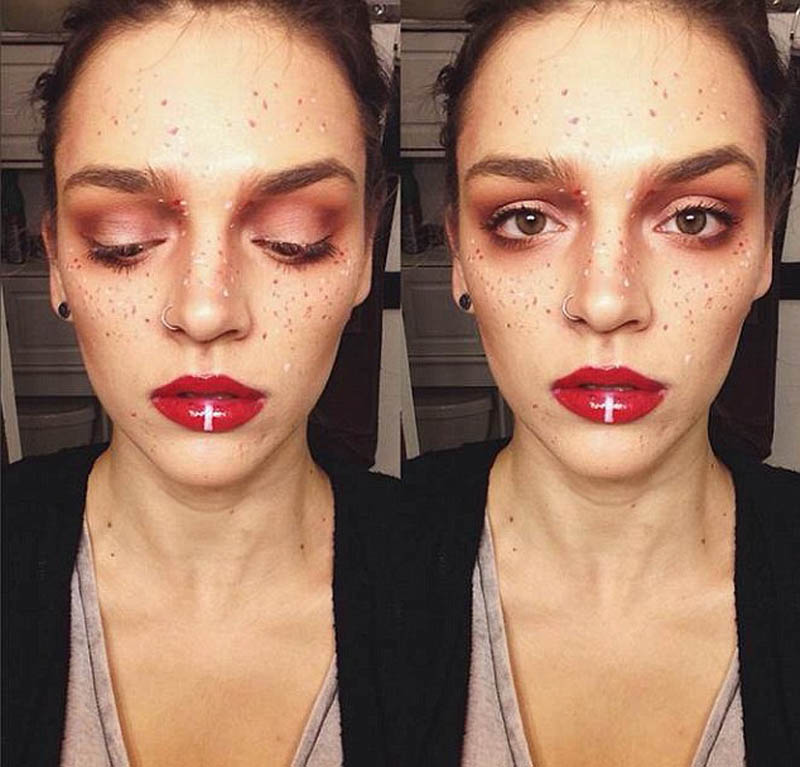 "彩虹雀斑"成化妆新潮流 越夸张点赞越多(组图)