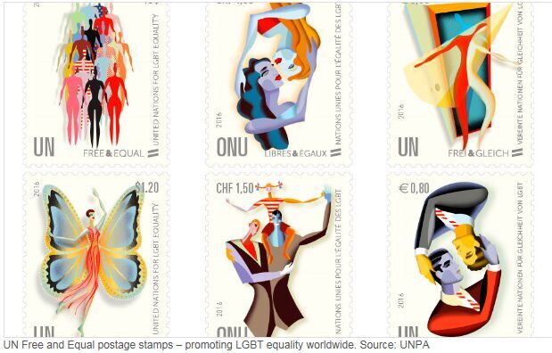 联合国首次发行同性恋主题邮票(图)