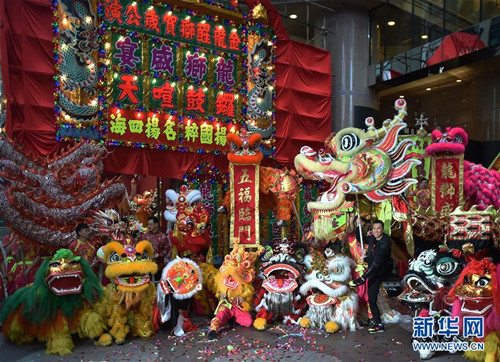 香港時(shí)代廣場(chǎng)舉辦“龍獅盛宴”展覽