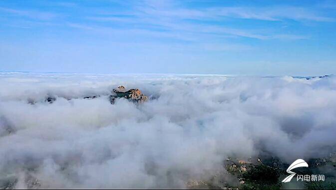 日照五莲九仙山现云海云瀑奇观 宛如人间仙境