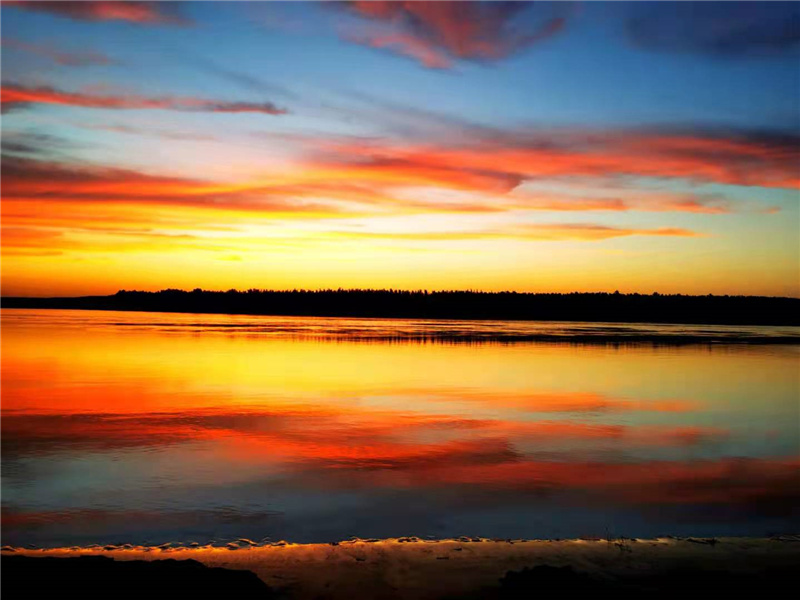 【原创】济南市平阴县：黄河两岸晚霞绚丽_fororder_ab00cb38ea9e87df62eab6829ca1f3c