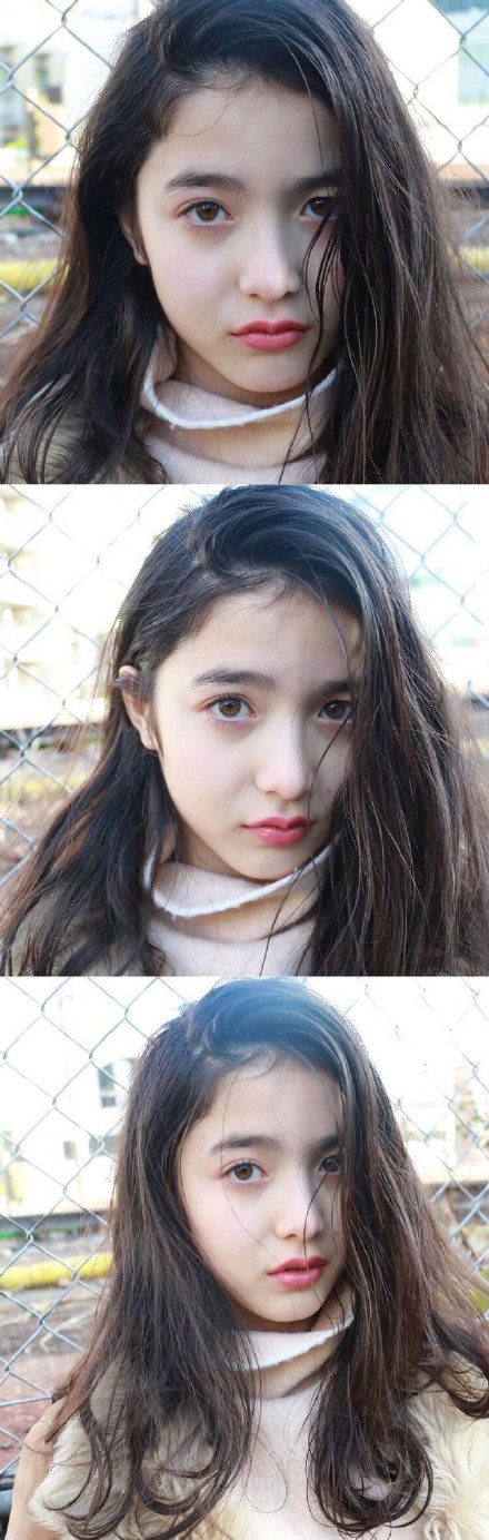 日法混血小萝莉山田直美爆红笑容甜美图