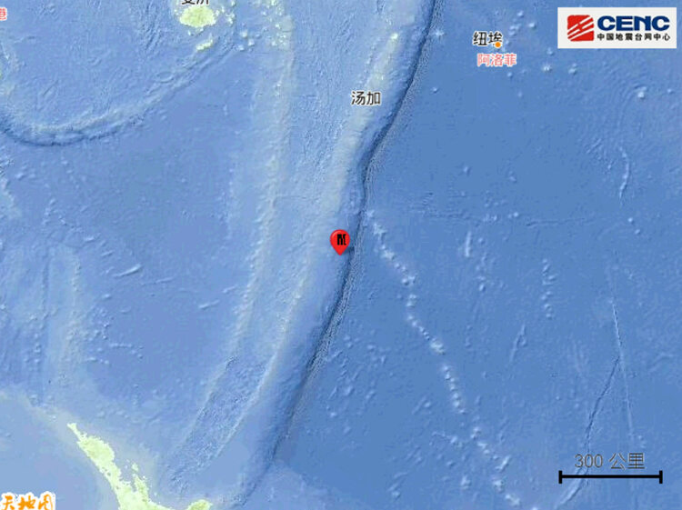 新西兰克马德克群岛海域发生5.7级地震