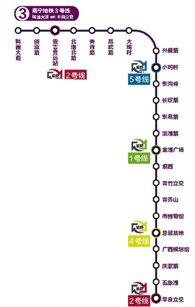 南宁3号线地铁线路图图片