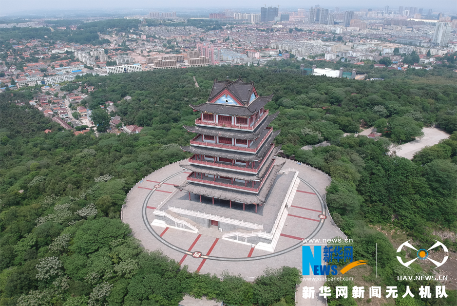 航拍盱眙淮河之水孕育美丽新城