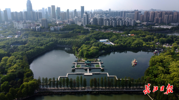 航拍東湖春色盎然 湖光秀美碧波盪漾