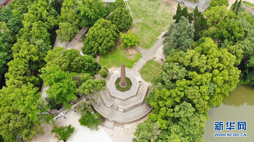 航拍湖北当阳玉泉寺