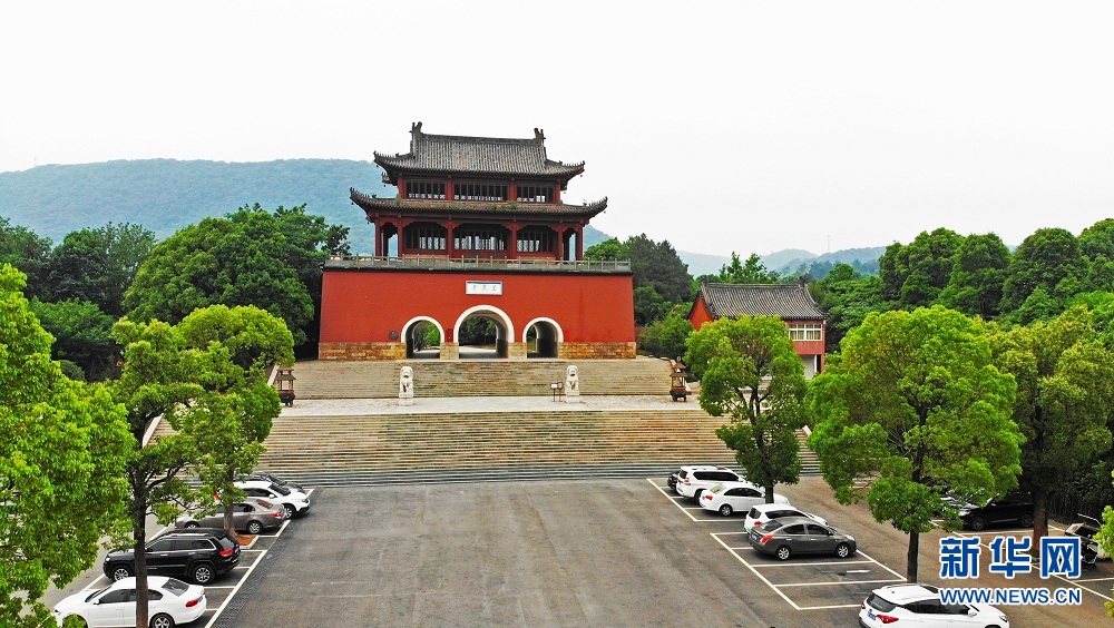 航拍湖北當陽玉泉寺