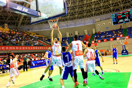 【河南供稿】2019歐美國際職業籃球中國首站賽在河南西峽舉行