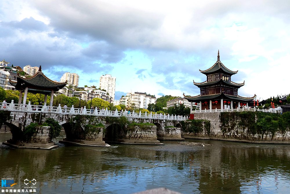 （旅游）（旅游图片）航拍贵阳甲秀楼 南明河上见证400年风雨