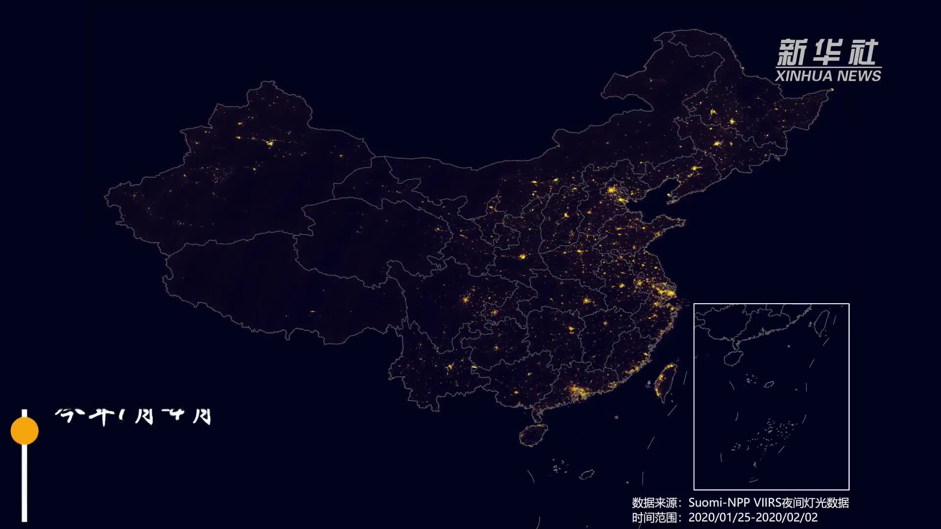 中国地图夜景灯光图图片