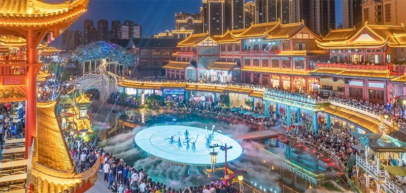 促进县域经济高质量发展 眉山东坡区全力创建天府旅游名县_fororder_眉山网红水街---供图--东坡区委宣传部