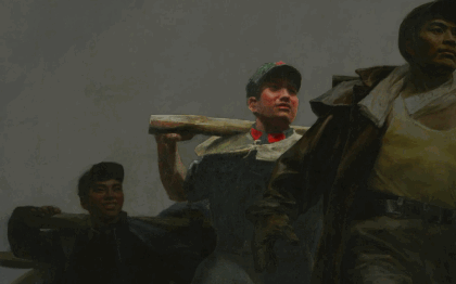 揭秘新中国第一条自主建设的铁路！丨《美术经典中的党史》邀您走近油画《开路先锋》……